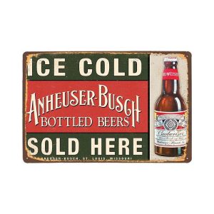 vintage metallplatte anheuser busch