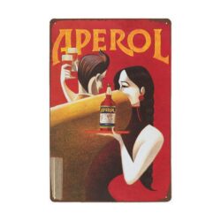metallplatte vintage aperol