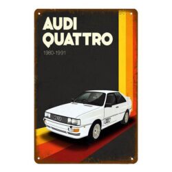 vintage audi metallplatte