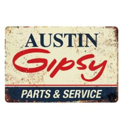 vintage metallplatte austin gipsy