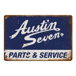 vintage metallplatte austin seven