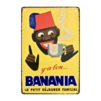 vintage bananen metallplatte