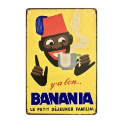 vintage bananen metallplatte