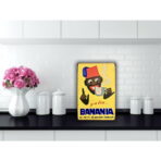 vintage bananen metallplatte