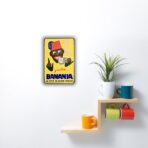 vintage bananen metallplatte