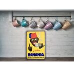 vintage bananen metallplatte