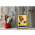 vintage bananen metallplatte