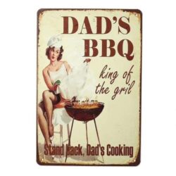vintage grill metallplatte