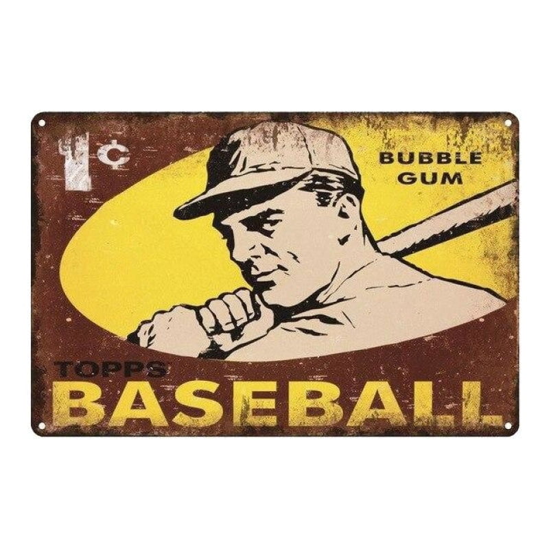 vintage baseball kaugummi metallplatte vintage baseball kaugummi metallplatte