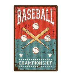 vintage baseball metallplatte