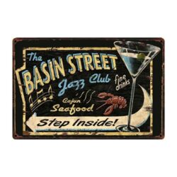 vintage metal plate bassin street 1