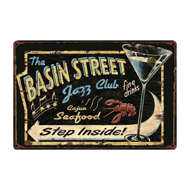 vintage metal plate bassin street 1 vintage metal plate bassin street 1