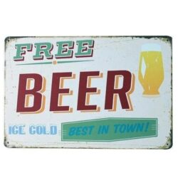 vintage bier metallplatte