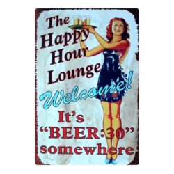 vintage bier pin up metallplatte