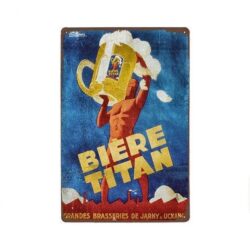 metallplatte vintage bier titan