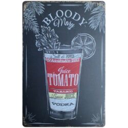 vintage bloody mary metallplatte