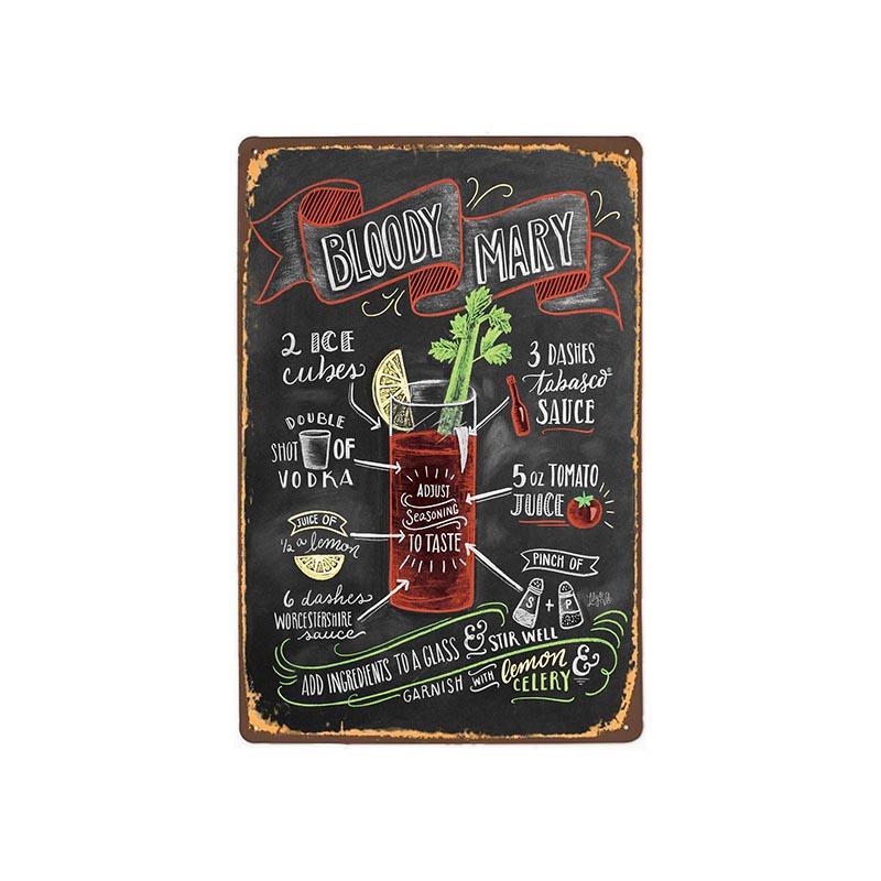 vintage metallplatte bloody mary 1 vintage metallplatte bloody mary 1