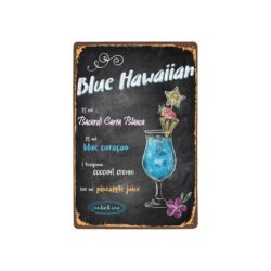 vintage blaue hawaiianische metallplatte