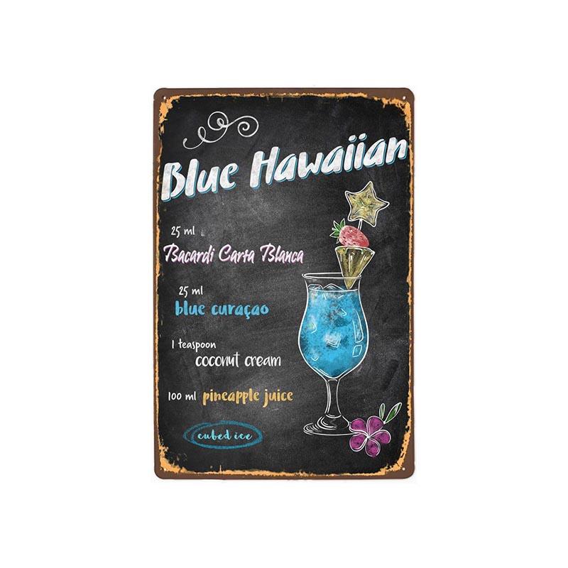 vintage blaue hawaiianische metallplatte vintage blaue hawaiianische metallplatte