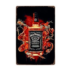 vintage metallplatte flasche jack daniels