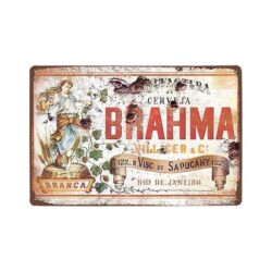 vintage brahma metallplatte