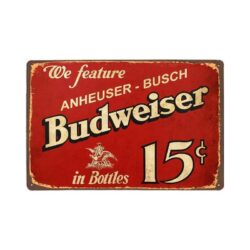 metallplatte vintage budweiser 15c