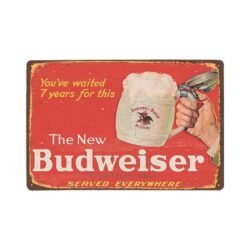 metallplatten vintage budweiser tank