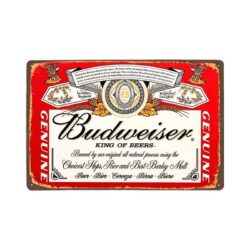 vintage budweiser echtmetallplatte