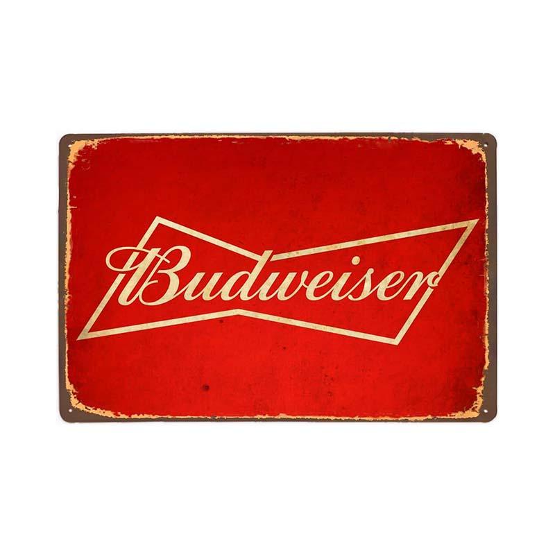 vintage budweiser rote metallplatte vintage budweiser rote metallplatte