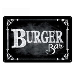 vintage burger bar metallplatte