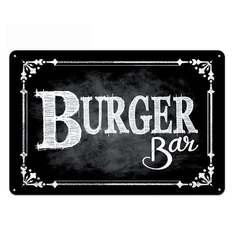 vintage burger bar metallplatte vintage burger bar metallplatte