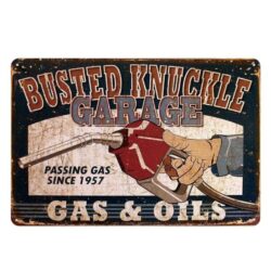 plakette metall vintage busted knuckle garage