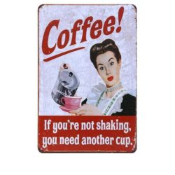 vintage metallplatte cafe pin up
