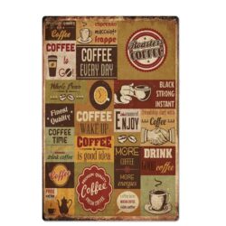 vintage metallteller kaffee jeden tag