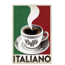 vintage metallplatte caffe italian