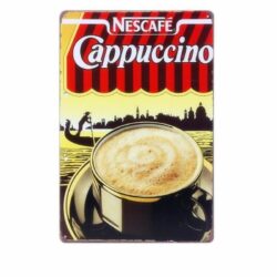vintage cappuccino nestle metallplatte