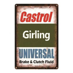 vintage castrol girling metallplatte