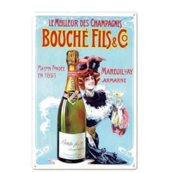 vintage metallteller champagner bouche fils