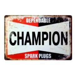 plaque metal vintage champion zuverlassige zundkerzen 1