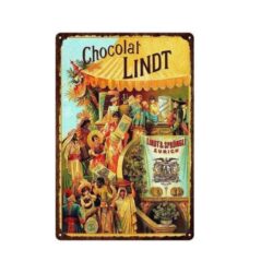 vintage schokolade lindt metallplatte