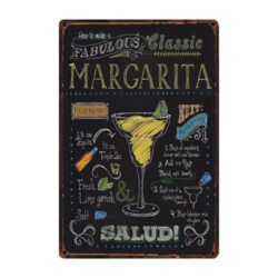 vintage classic margarita metallplatte