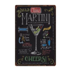 vintage classic martini metallplatte