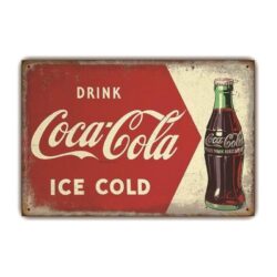 metallplatte vintage coca cola flasche