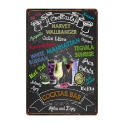 metallplatten vintage cocktailbar