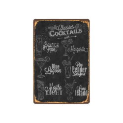 vintage metallteller klassische cocktails