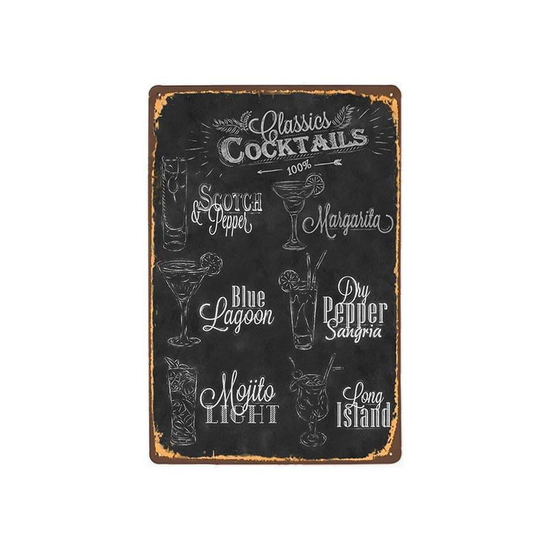 vintage metallteller klassische cocktails vintage metallteller klassische cocktails