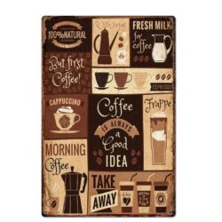 vintage kaffee ist eine gute idee metallplatte