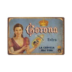 vintage corona extra pin up metallplatte