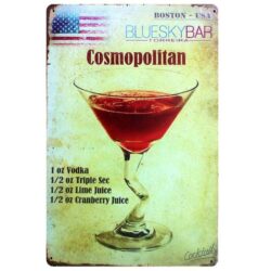 metallplatte vintage kosmopolitisch
