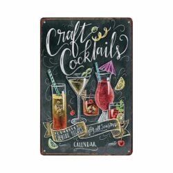 plakette metall vintage craft cocktails